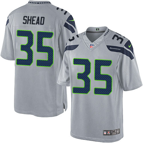 Youth Elite DeShawn Shead Nike Jersey Grey Alternate - #35 NFL Seattle Seahawks